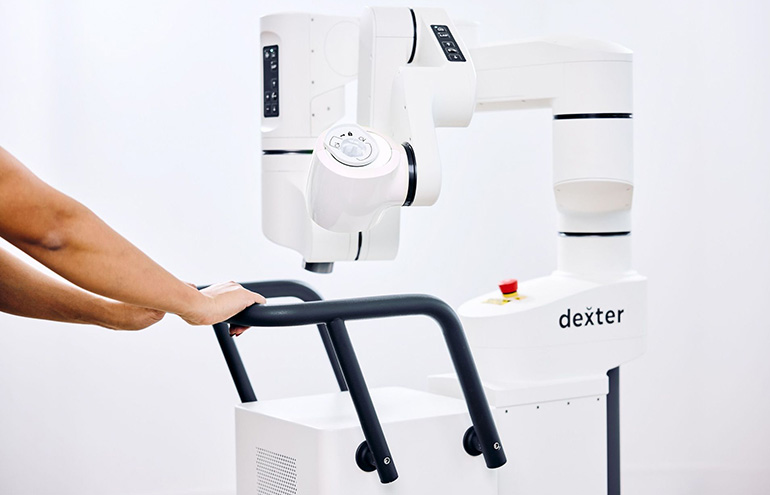 Distalmotion has designed its DEXTER Robotic Surgery System, shown here, to be easy to move and use.