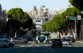 A Zoox robotaxi on the streets of San Francisco.