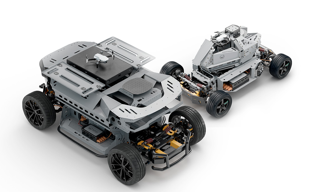 arquivo cad da micropolis M, plataforma de robô móvel autônomo.