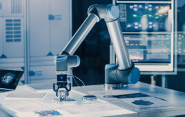A collaborative robot working in a lab.