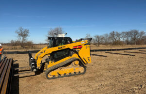 CivNav works with existing solar equipment such as this loader, says Civ Robotics.
