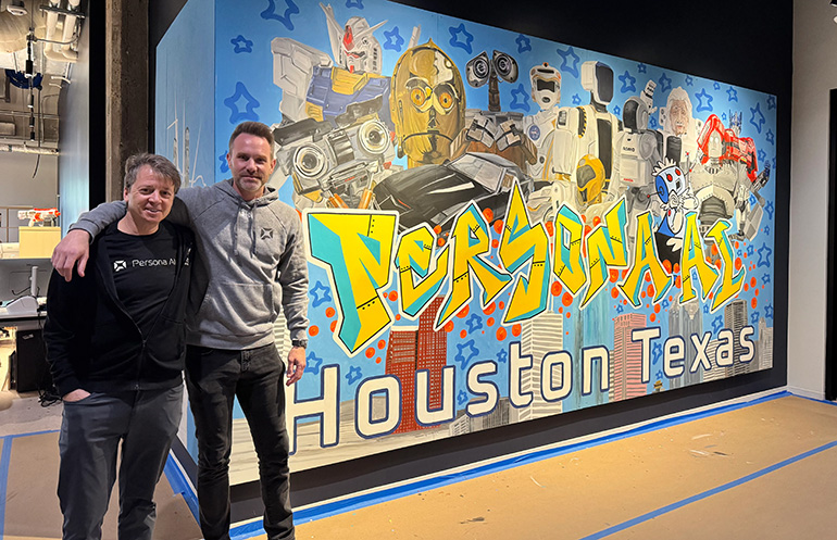 Oliver Mitchell (author) and Nic Radford, CEO of Persona AI, at its Houston Headquarters.