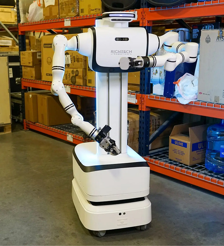 Richtech’s Dex Robot with its telescoping neck and AMR wheel base