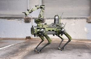 A Vision 60 with a robot arm.