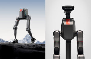 left side shows Tron2 in legged form, right side shows Tron2 in humanoid torso form.