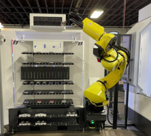 OnRobot and FANUC will demonstrate applications such as machine tending, shown here, in Dallas.