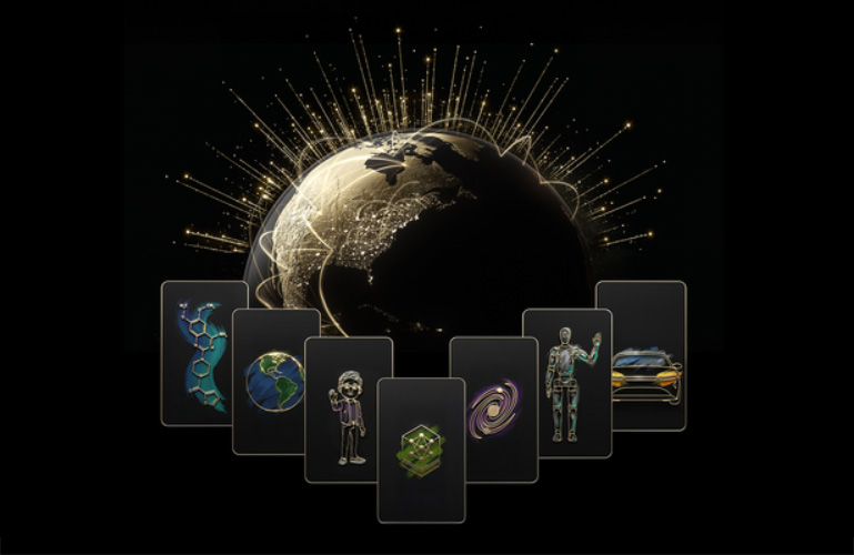 Icons of NVIDIA's new open models, including the NVIDIA Nemotron family for agentic AI, the NVIDIA Cosmos platform for physical AI, the new NVIDIA Alpamayo family for autonomous vehicle development, NVIDIA Isaac GR00T for robotics and NVIDIA Clara for biomedical — will empower companies with the tools to develop real-world AI systems.