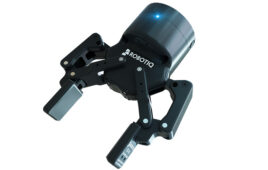 Rending of Robotiq's TSF-85 tactile sensor fingertips on its 24-85 Adaptive Gripper.