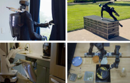 Humanoid robots and robot arms clean curtains, leap over obstacles, load a dishwasher, and cook an egg. The Skild Brain enables robots to handle a wide range of tasks, says Skild AI.