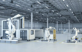 Industrial robots for prefabrication. ABB Robotics says that automating more of construction can reduce carbon emissions.