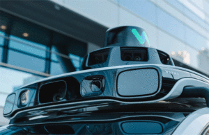 Waymo's sensor stack on top of a Waymo autonomous vehicle.
