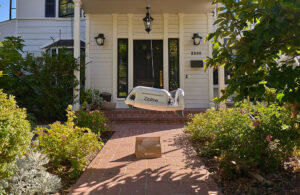 A Zipline drone making a delivery.