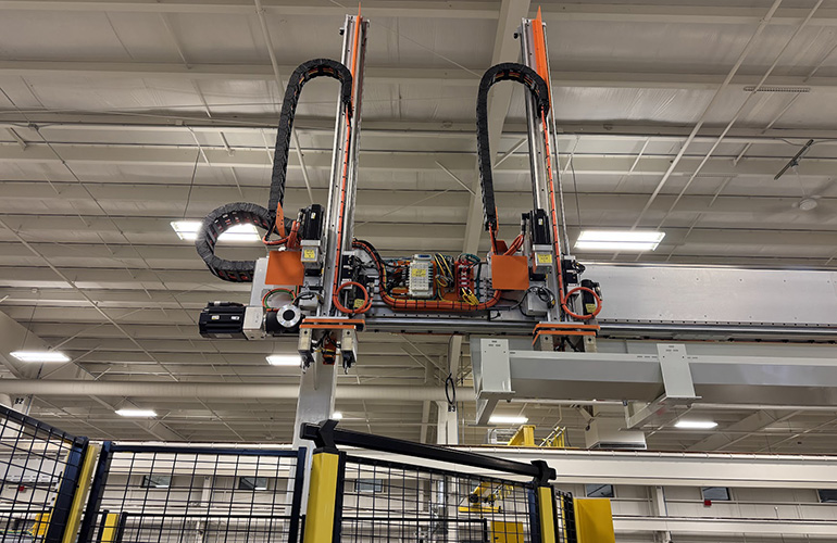 This gantry robot can improve safety and efficiency, claimed Bell-Everman.