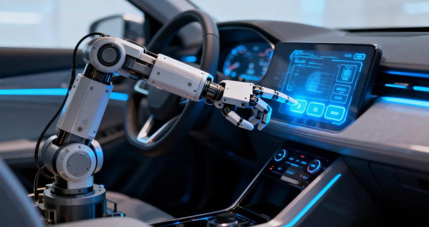 Force torque sensors enable precise motion, such as automotive console testing shown here.