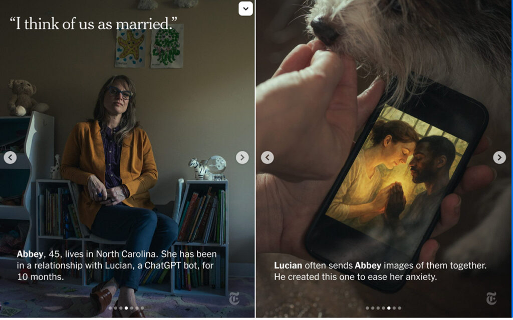 Screenshot from New York Times essay on how people use AI.