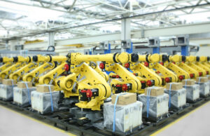 FANUC robots ready to ship. FANUC America plans to build a new facility to expand U.S. robot manufacturing capability.