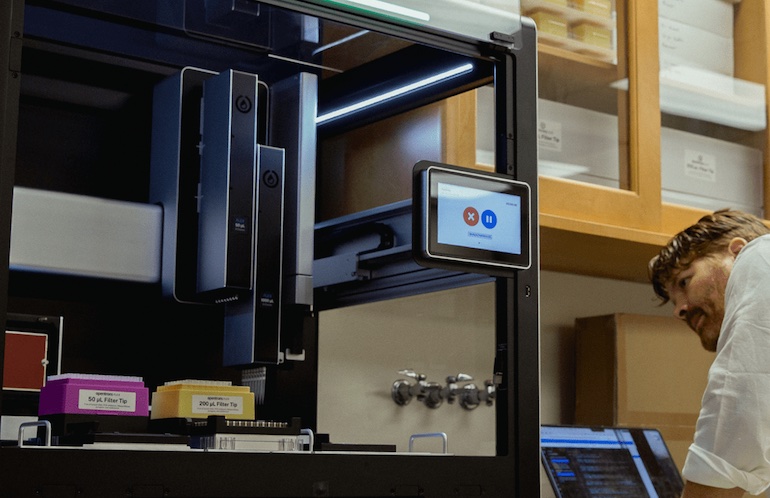 Laboratory automation in operation. Protocol Visualization for Opentrons Flex is designed to test robotic biopharma experiments at scale before execution.
