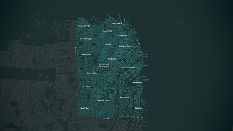 expanded service map for robtaxis in san francisco.