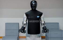 a hmnd robot in a warehouse.