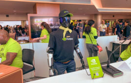 intbot stands at the help desk of GTC26, answering questions from participants.