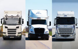 The PlusAI SuperDriver on three different trucks.