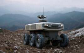 A UGV such as this can navigate rough terrain better by applying vibration sensing.