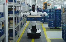 The AGIBOT G2 platform is used to collect data for the open-source AGIBOT WORLD 2026 dataset.