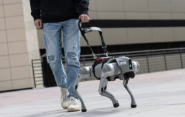 Scientists at Binghamton University have developed a robotic guide dog that communicates with the visually impaired and provides real-time feedback during travel.