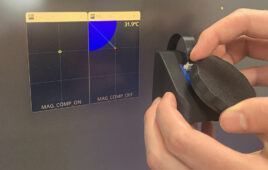 XELA Robotics’ enhanced magnetic interference compensation. Strong magnet (pull force of 3 kg) nearly touching sensor (size: 3x3 mm2) has no effect on compensated sensor readings.