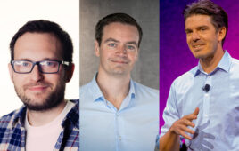 LIneup of headshots for Andy Lonsberry, Path Robotics, Anders Beck, Universal Robots, Dave Coleman, PickNik Robotics.