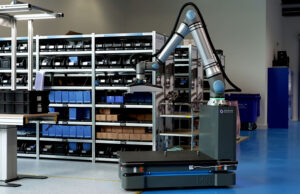 Teradyne unit Universal Robots recently displayed its mobile manipulator with a UR cobot arm at MODEX. It has accused Elite Robotics of copying its software.