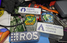 Open Robotics produced these stickers for ROSCon 2025.