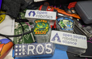Open Robotics produced these stickers for ROSCon 2025.