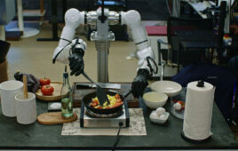 The GENE026.5 robot brain enables dexterous bimanual food preparation.