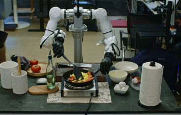 The GENE026.5 robot brain enables dexterous bimanual food preparation.