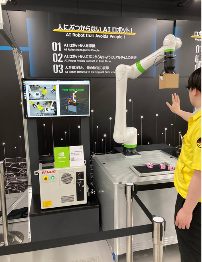 A FANUC cobot using AI powered by NVIDIA Jetson Thor.