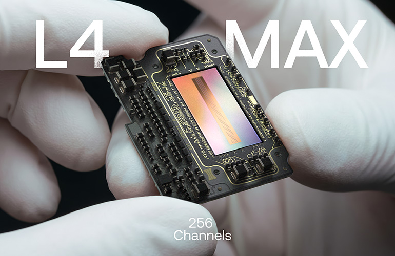 The new Rev8 OS family of sensors uses the L4 and L4 Max Ouster Silicon, shown here.