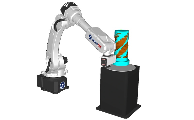 A visualization screen from RoboDK’s innovative CAM software platform.