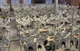 100 Sonny robots are training in Tutor Intelligence's Data Factory.
