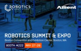 Allient banner for its exhibit at the 2026 Robotics Summit & Expo.