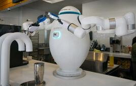 The ADAM robot will interact with people via livestream in addition to at service locations, says Richtech Robotics.