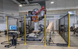 A robotic grinding workcell. Gudel will demonstrate a grinding application at Automate 2026.