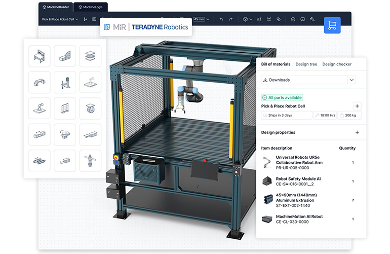 New Universal Robots - optimized digital twin environment developed by Vention and Teradyne Robotics. The platform allows users to design, program, and simulate modular Universal Robots cells within a unified digital environment. (CNW Group/Vention Inc.)