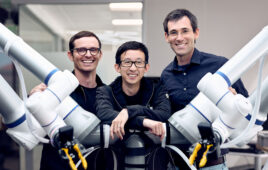 From left to right, Generalist's co-founders: Pete Florence, the CEO, Andy Zeng, the Chief Scientist, and Andrew Barry, the CTO.