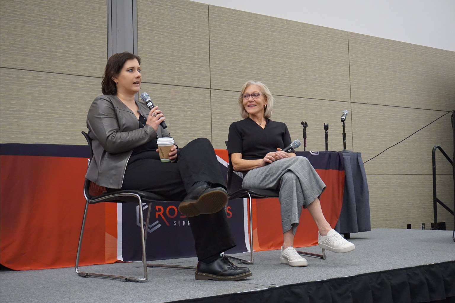 Mikell Taylor and Joyce Sidopoulos at the Women in Robotics Breakfast.