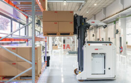 The new Flexley Stack F712 autonomous forklift can work in storage and retrieval, says ABB Robotics.