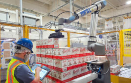 Bobs Red Mill and Columbia utilizing the UR20, from Universal Robots, for palletizing in their facility.