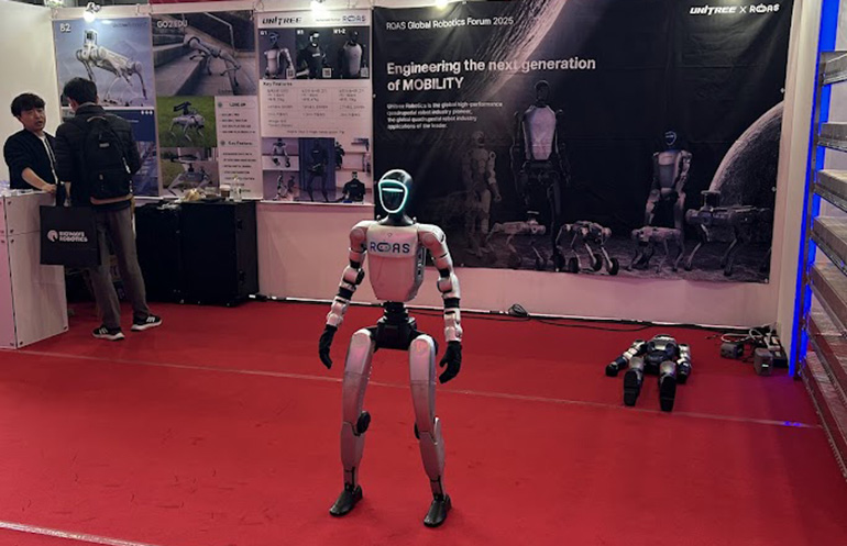 A Unitree humanoid robot at the China Humanoid Robot Conference in Seoul in March. The FCC is banning new foreign imports.
