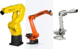 From left to right: The FANUC LR Mate 200 iD, the KUKA KR QUANTEC, and ABB's IRB 6700.