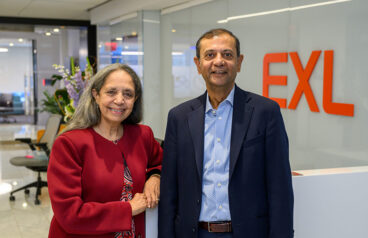 Radha Basu, EVP and head of iMerit, and Rohit Kapoor, CEO of EXL.